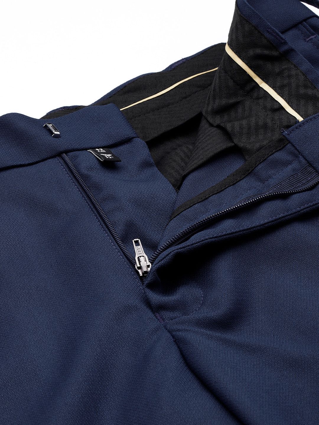 Park Avenue Men Self Design Mid-Rise Textured Formal Trouser