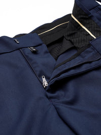 Park Avenue Men Self Design Mid-Rise Textured Formal Trouser