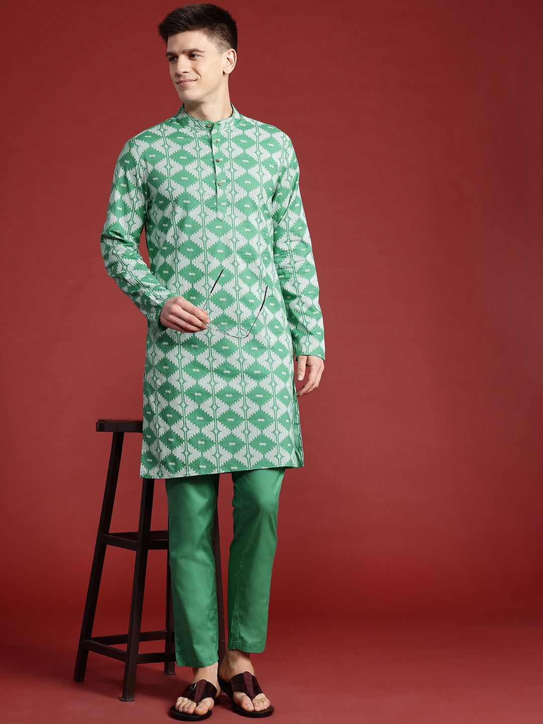 Anouk Printed Regular Pure Cotton Kurta with Trousers