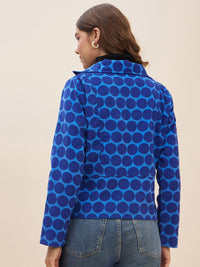 Antheaa Geometric Lapel Collar Corduroy Tailored Jacket