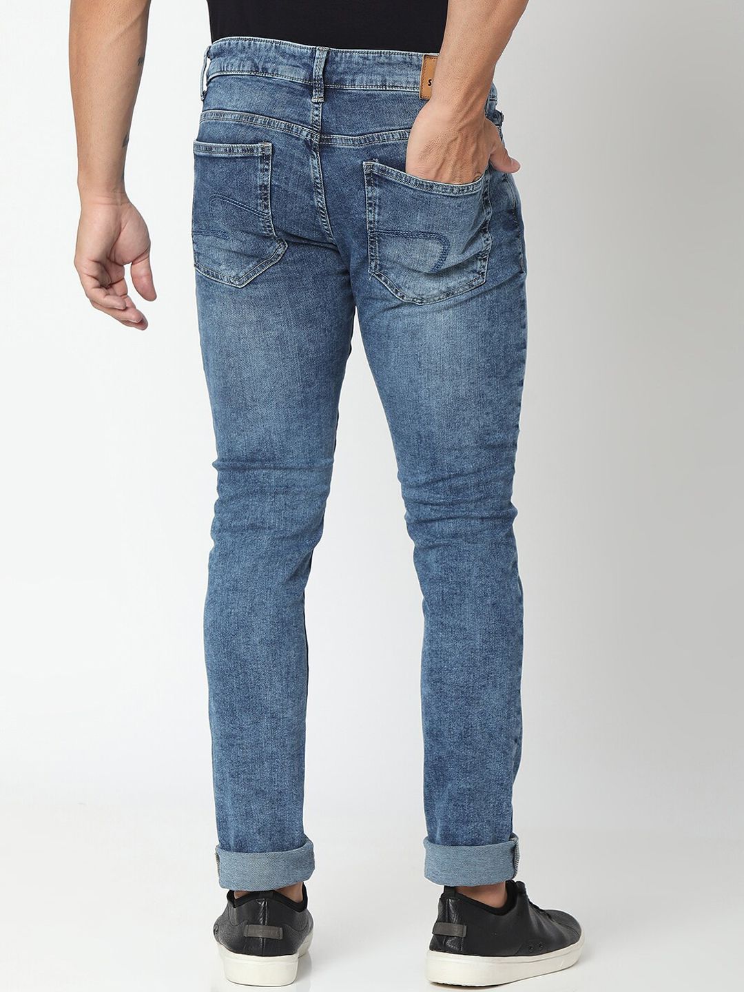 SPYKAR Men Blue Slim Fit Low-Rise Heavy Fade Jeans