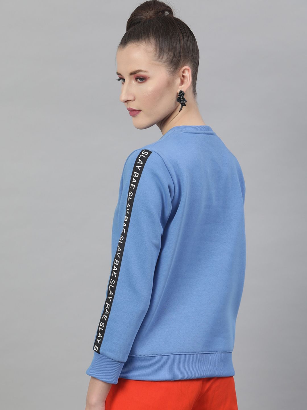 STREET 9 Women Blue Solid Sweatshirt