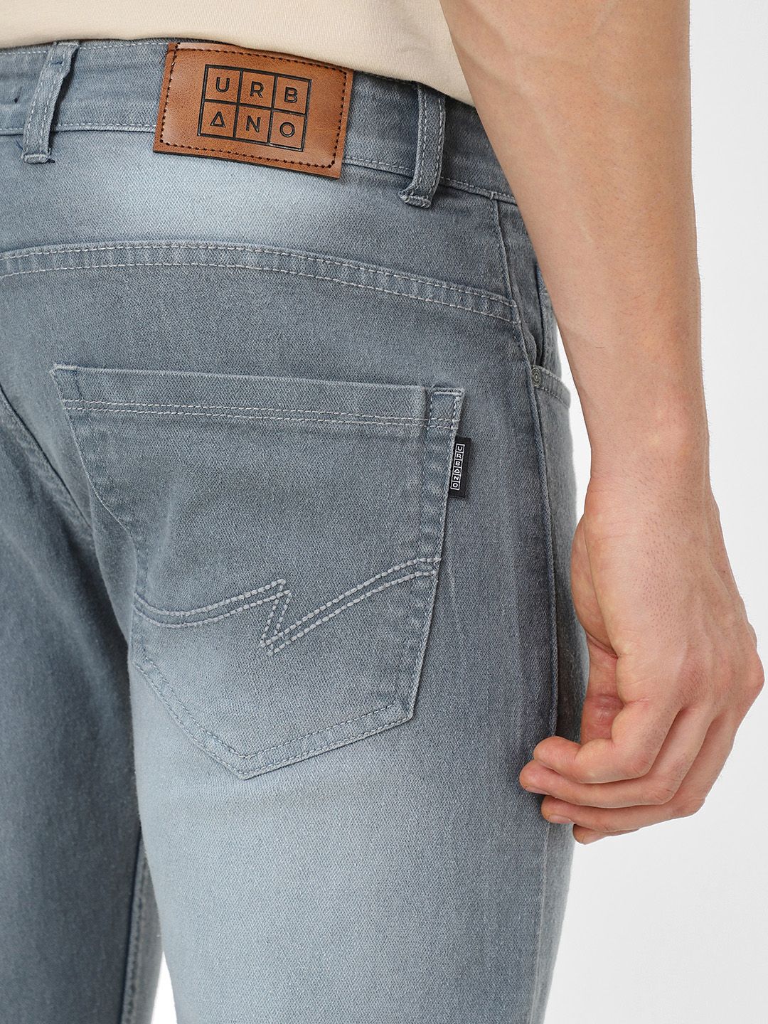 Urbano Fashion Men Grey Slim Fit Jeans