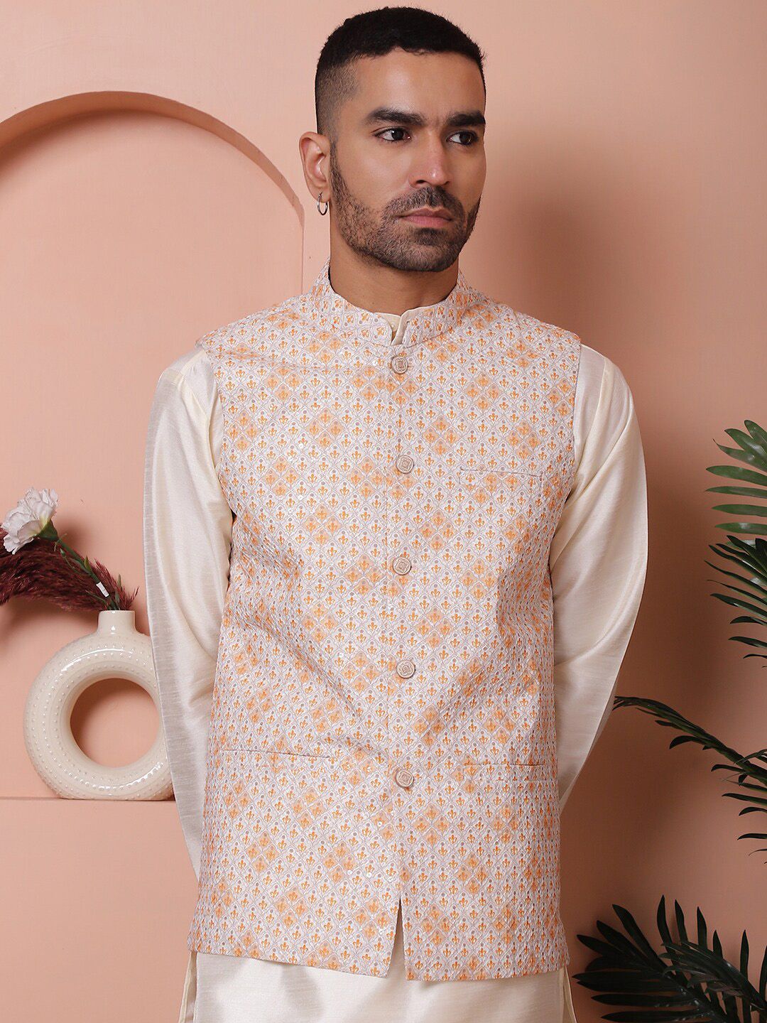 Jompers Regular Kurta with Churidar With Nehru Jacket