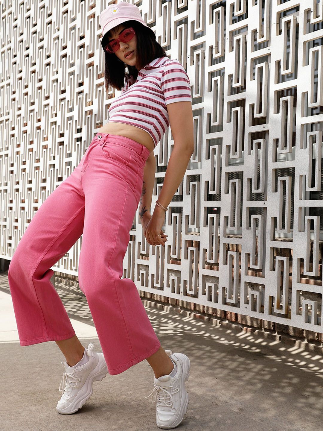 STREET 9 Women High-Rise Pure Cotton Wide Leg Jeans