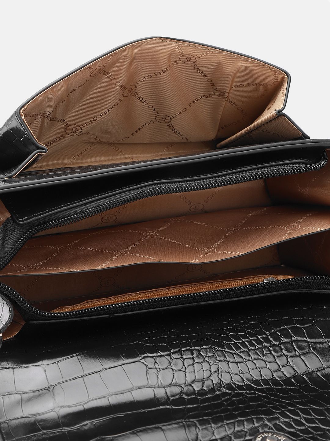 Lino Perros Kulit Ular Bertekstur Beg Bahu Berstruktur