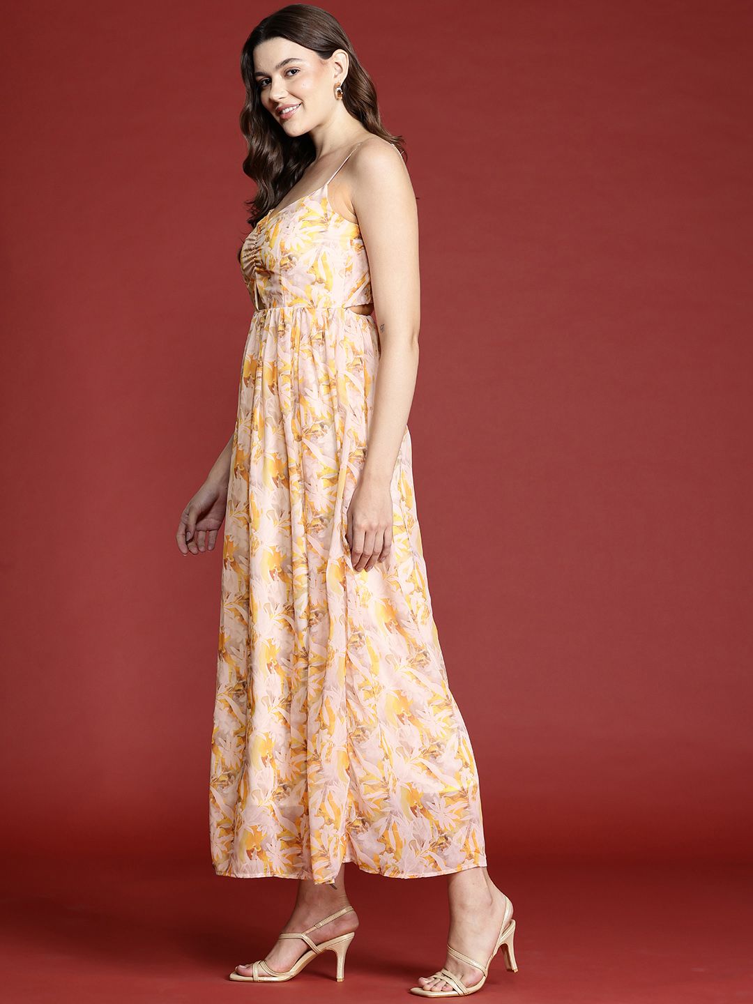 all about you Floral Print Cut-Out Maxi Dress