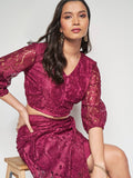 AND Self Design V-Neck Top & Skirt