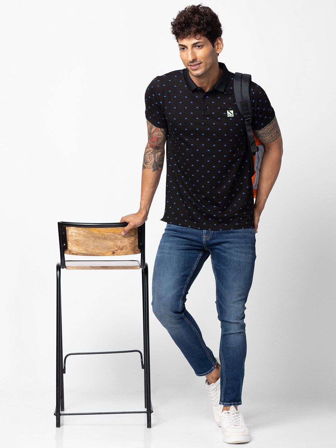 SPYKAR Men Printed Polo Collar Slim Fit T-shirt