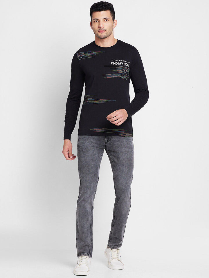 Being Human Typography Printed Round Neck Long Sleeves Regular T-shirt