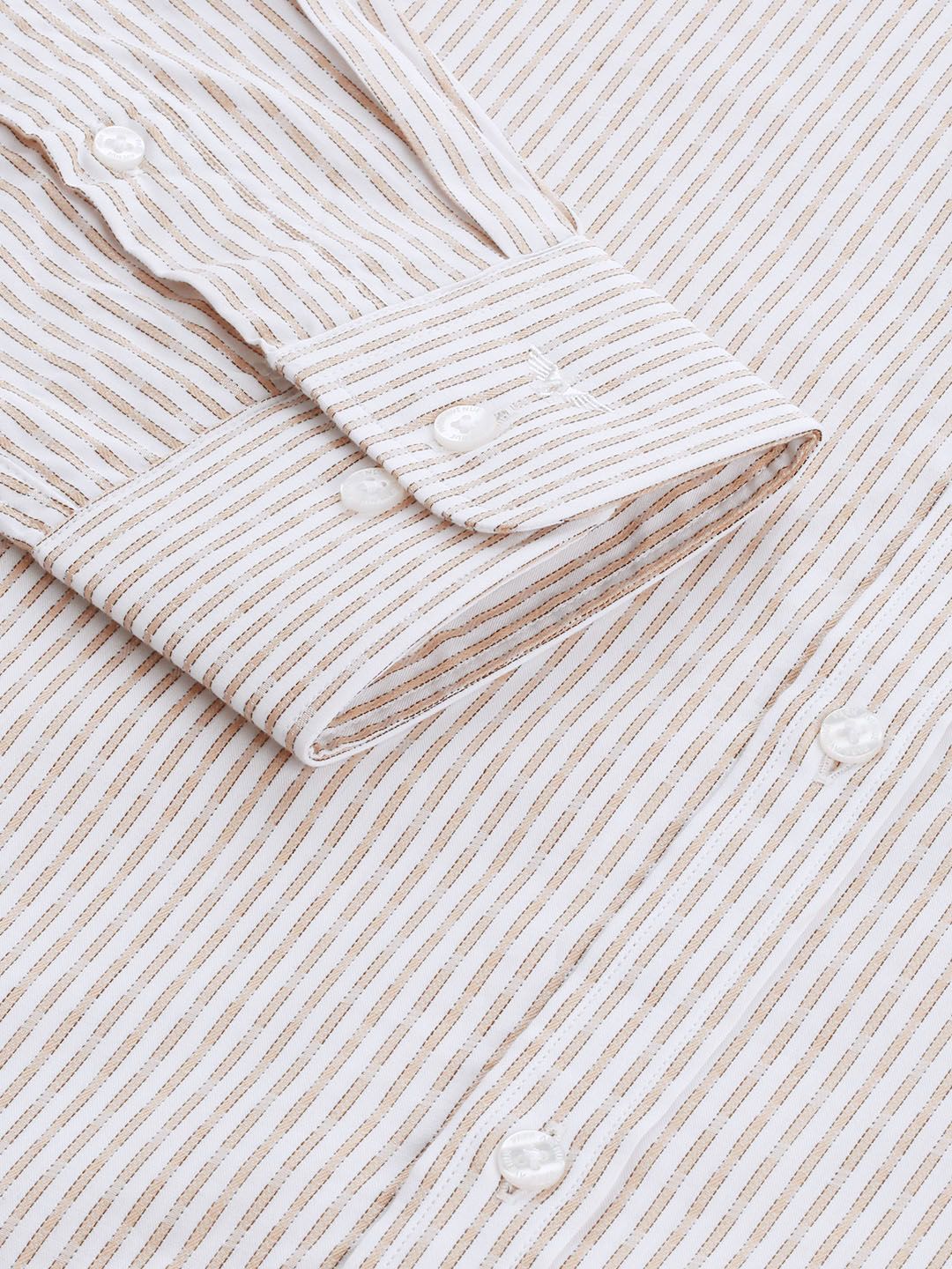 Park Avenue Men Slim Fit Vertical Stripes Opaque Pure Cotton Formal Shirt