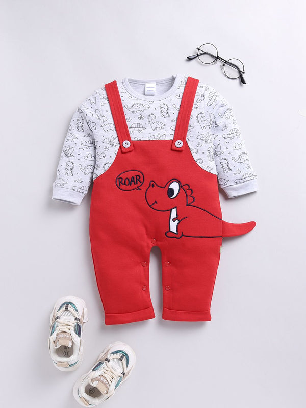 Moms Love Infant Boys Printed Pure Cotton Party Romper