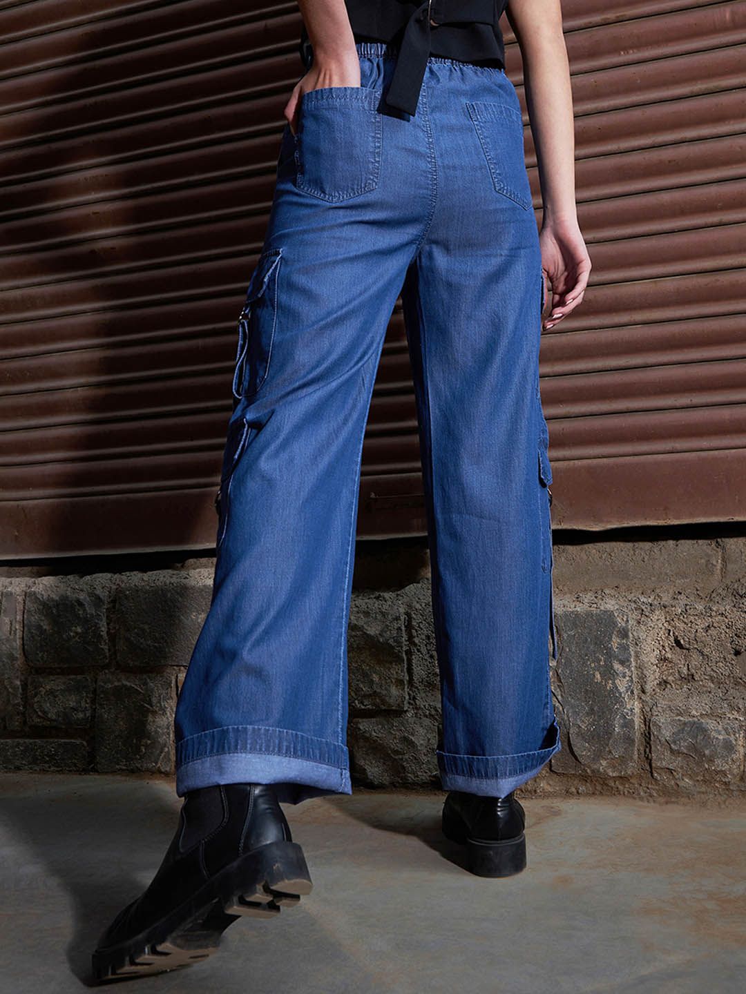 SASSAFRAS Women Bootcut High-Rise Pure Cotton Jeans