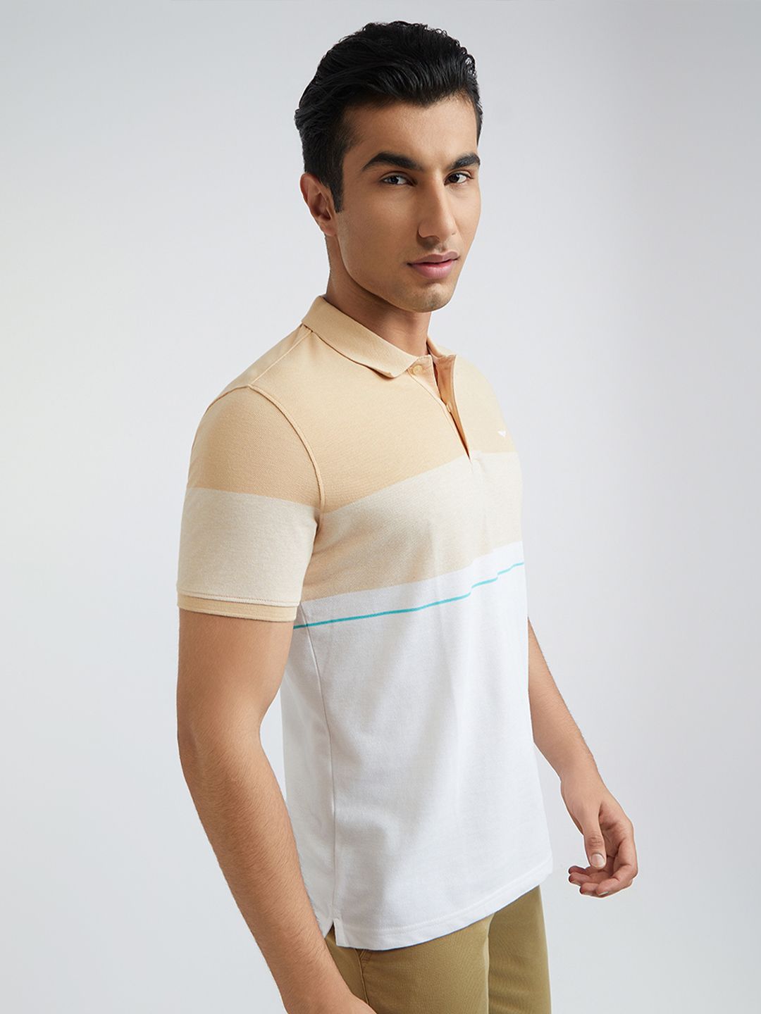 Park Avenue Striped Polo Collar Slim Fit T-shirt