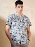 DENNISON Block Printed Oversized Casual Shirt