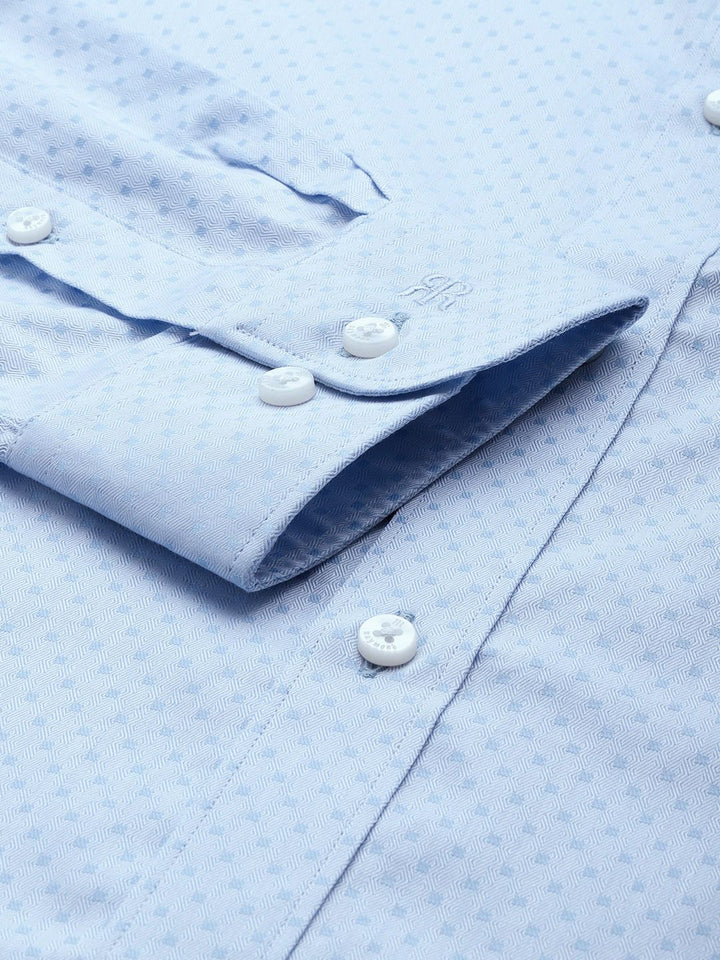 Raymond Pure Cotton Self Design Slim Fit Textured Formal Shirt