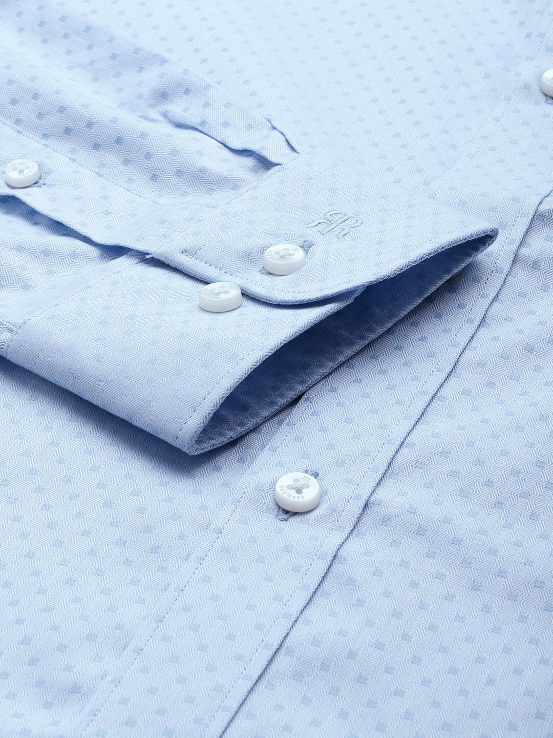 Raymond Pure Cotton Self Design Slim Fit Textured Formal Shirt