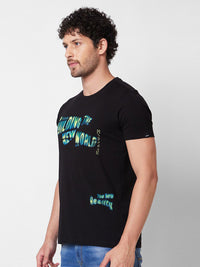 SPYKAR Typography Printed Round Neck Slim Fit T-shirt