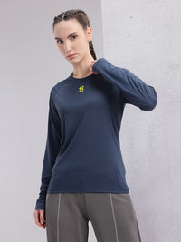 HRX by Hrithik Roshan Striped Raglan Sleeves Rapid-Dry Training T-shirt