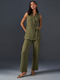 AND V-Neck Sleeveless Top With Palazzo