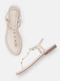 Lino Perros Women Studded T-Strap Flats
