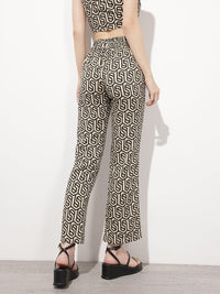 DressBerry Confident Allure Geometric Chain Glam Trousers