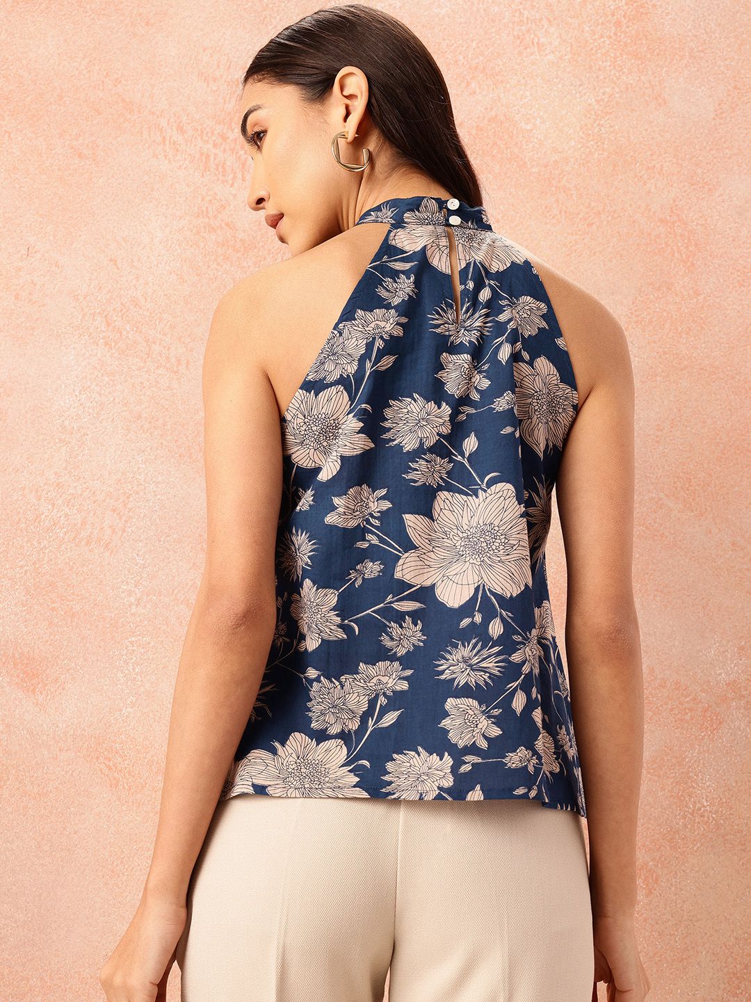 all about you Floral Print Halter Neck Cotton Top