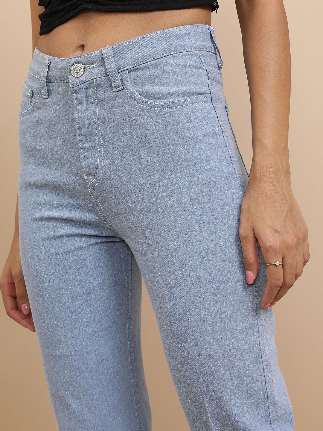 Tokyo Talkies Women Flared Mid-Rise Stretchable Jeans