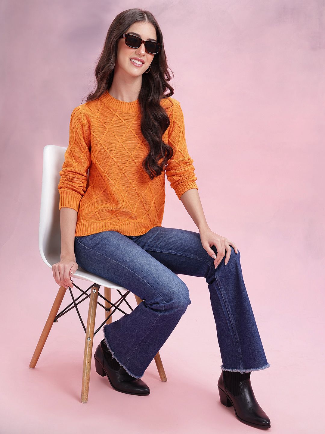 DressBerry Checked Acrylic Pullover