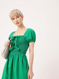 DressBerry Girly Glam Smocked Bows A-Line Mini Dress