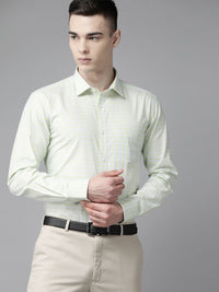 Park Avenue Men Pure Cotton Slim Fit Tartan Checked Formal Shirt