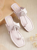 Anouk Women Woven Ethnic One Toe Flats with Tassels