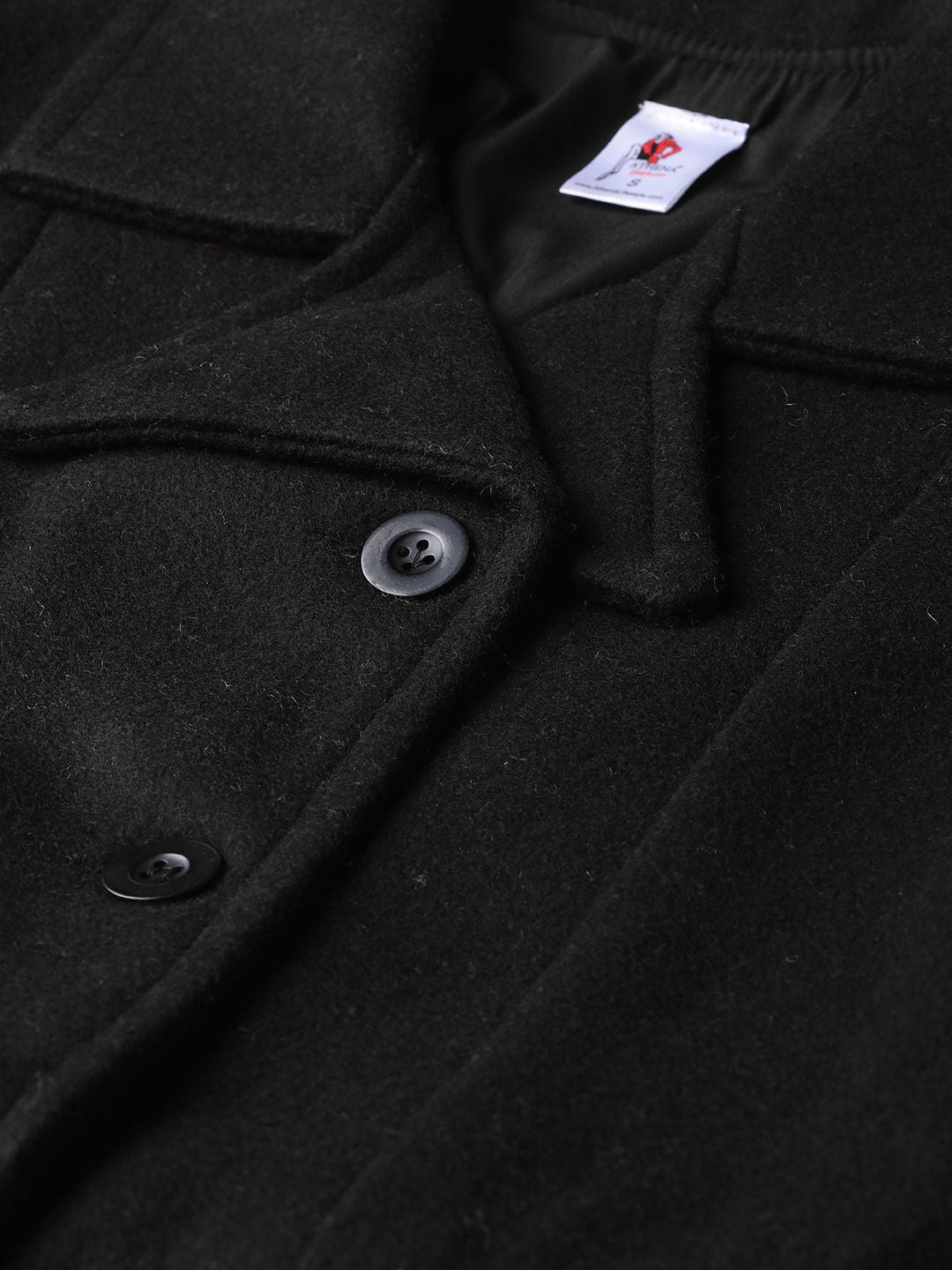 Athena Women Black Solid Overcoat