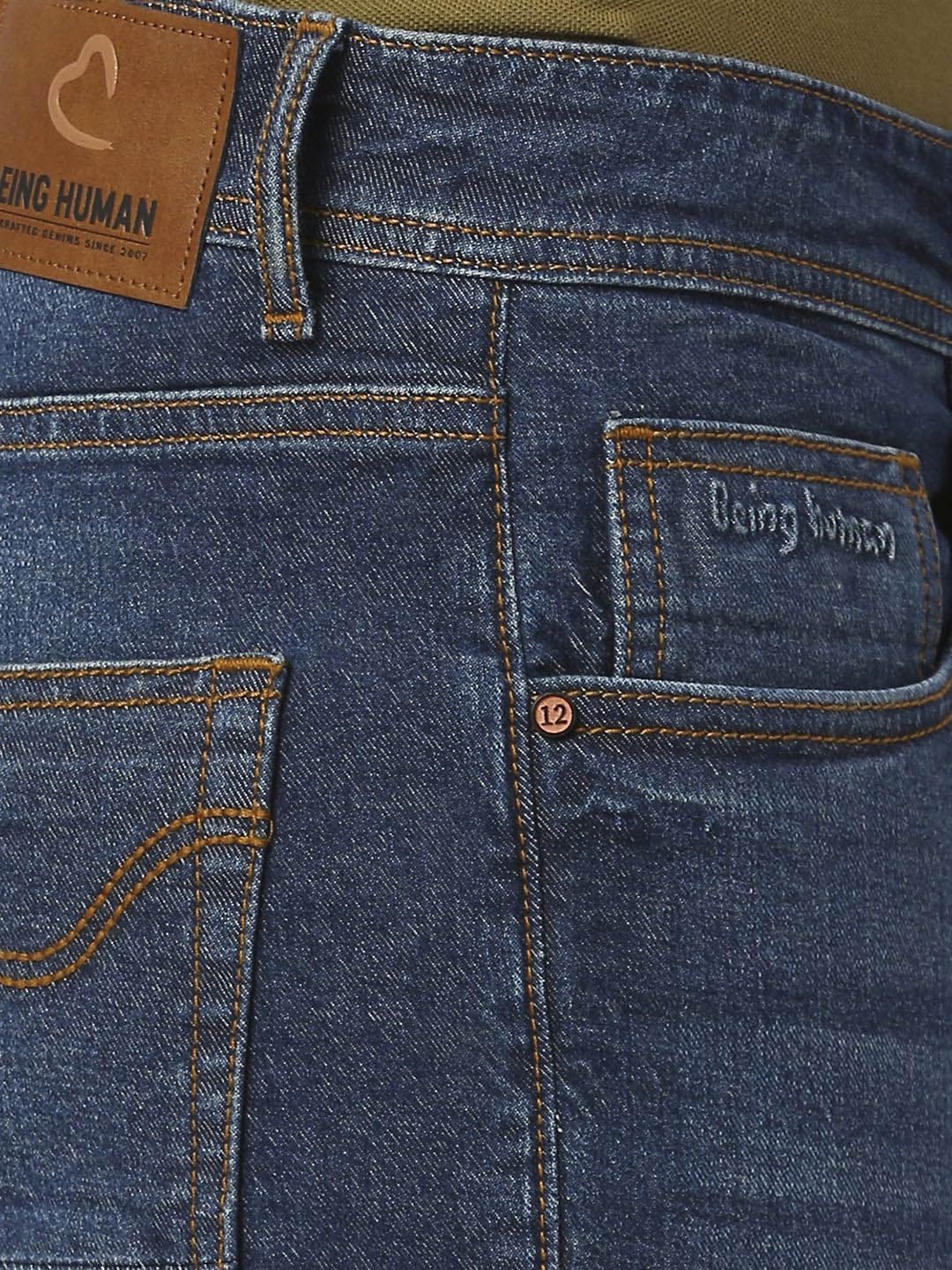 Being Human Men Slim Straight Fit Heavy Fade Jeans