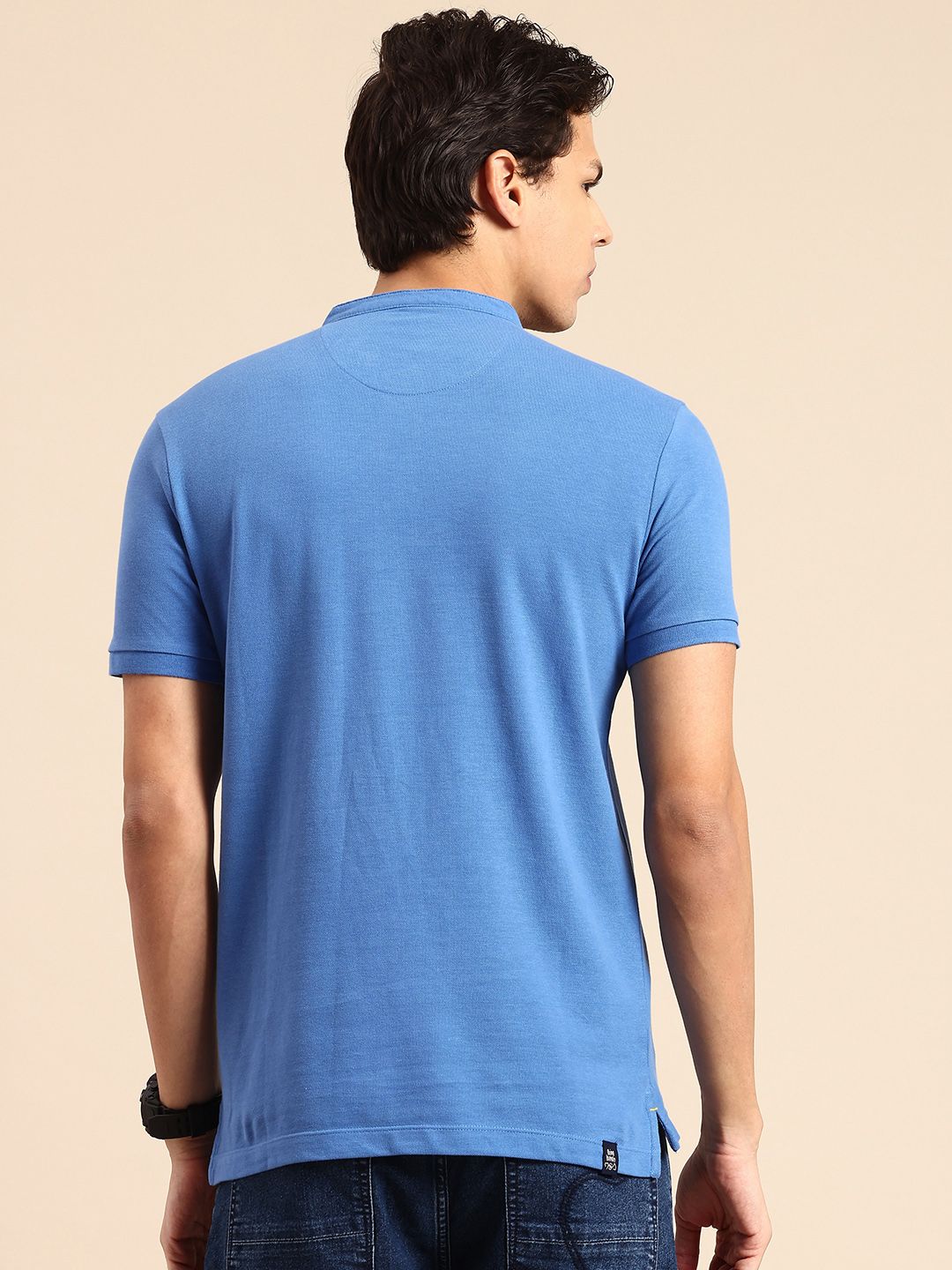 Being Human Henley Neck Pure Cotton T-shirt