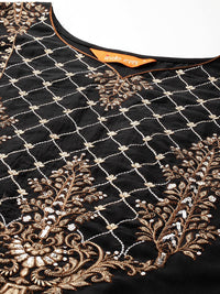 Indo Era Ethnic Motifs Embroidered Zari Liva Kurta with Trousers & With Dupatta