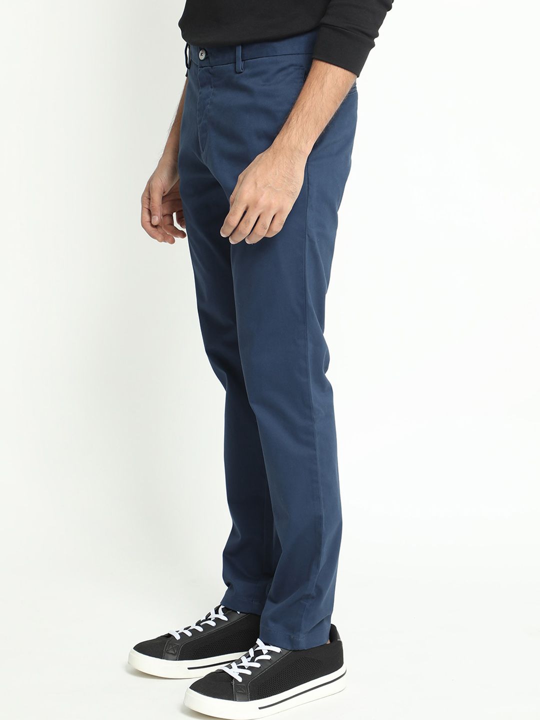 RARE RABBIT Men Pesto Mid Rise Slim Fit Cotton Trouser