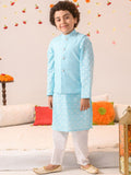 pspeaches Boys Printed Pure Cotton Kurta with Pyjamas