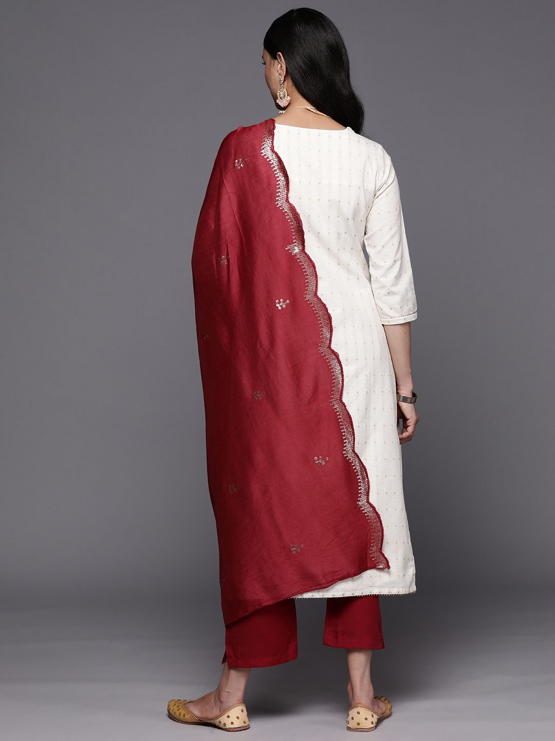 Libas Floral Embroidered Kurta with Trousers & With Dupatta