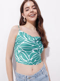 DressBerry Preppy Charm Floral Crop Top