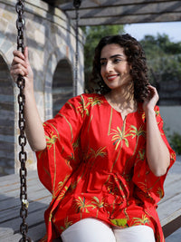 SANSKRUTIHOMES Floral Printed Cotton Kaftan Co-Ords Set