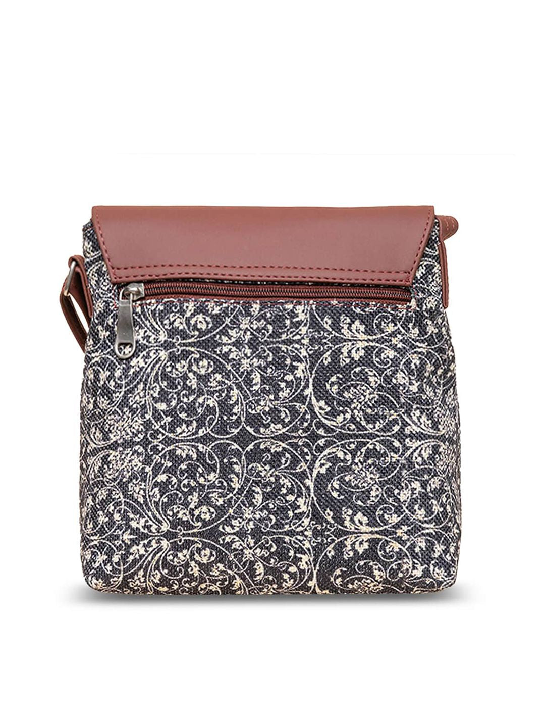ZOUK Floral Printed Structured Sling Bag