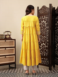 House of Pataudi Mirror Work Tiering Jashn Kurta