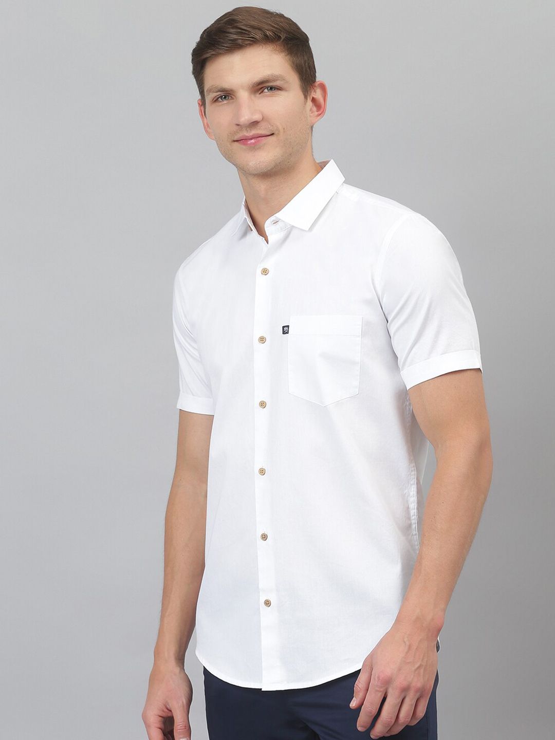 Thomas Scott Relaxed Spread Collar Slim Fit Pure Cotton Shirt