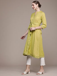 Anouk Women Woven Design Gotta Patti Dobby A-Line Kurta