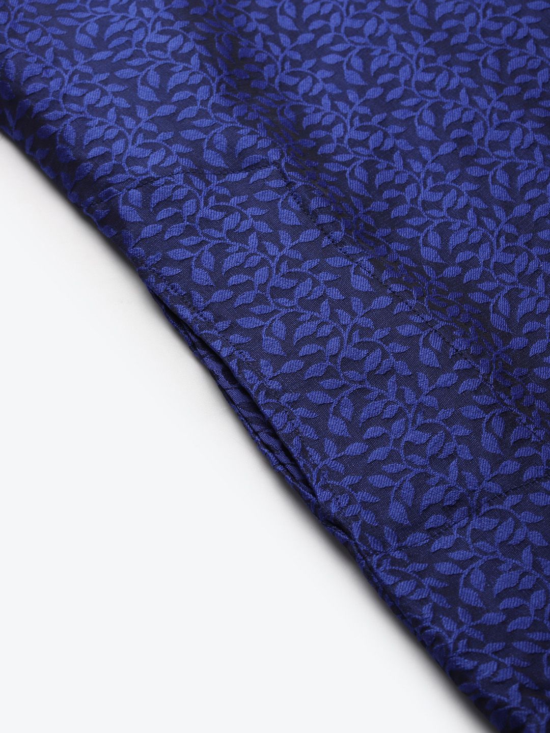 SOJANYA Lelaki Biru Etnik Kurta Jacquard Silk