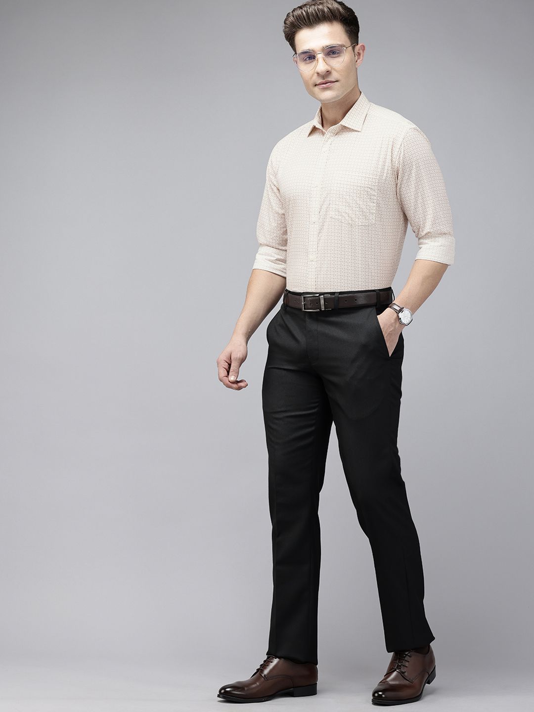 Park Avenue Slim Fit Opaque Micro Ditsy Printed Formal Shirt