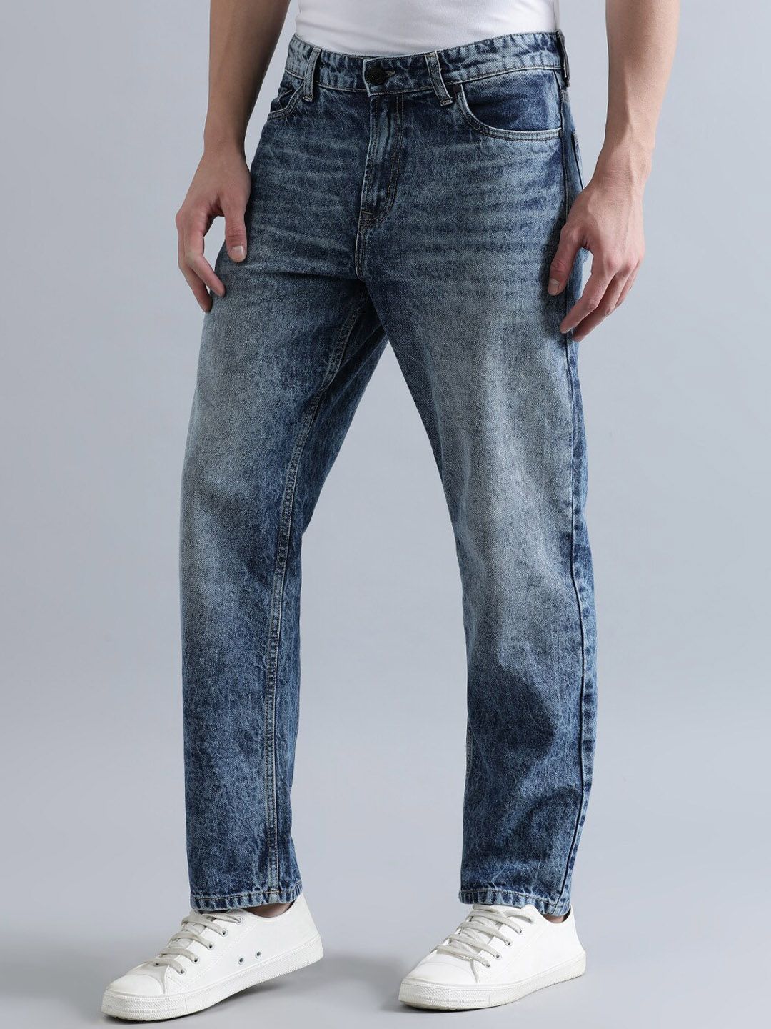 Bene Kleed Men Dark Shade Relaxed Fit Light Fade Jeans