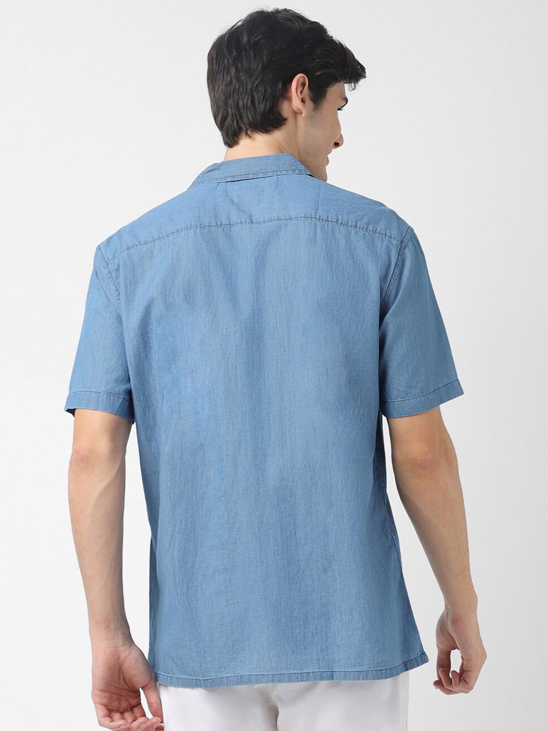 VASTRADO Cuban Collar Cotton Oversized Casual Shirt