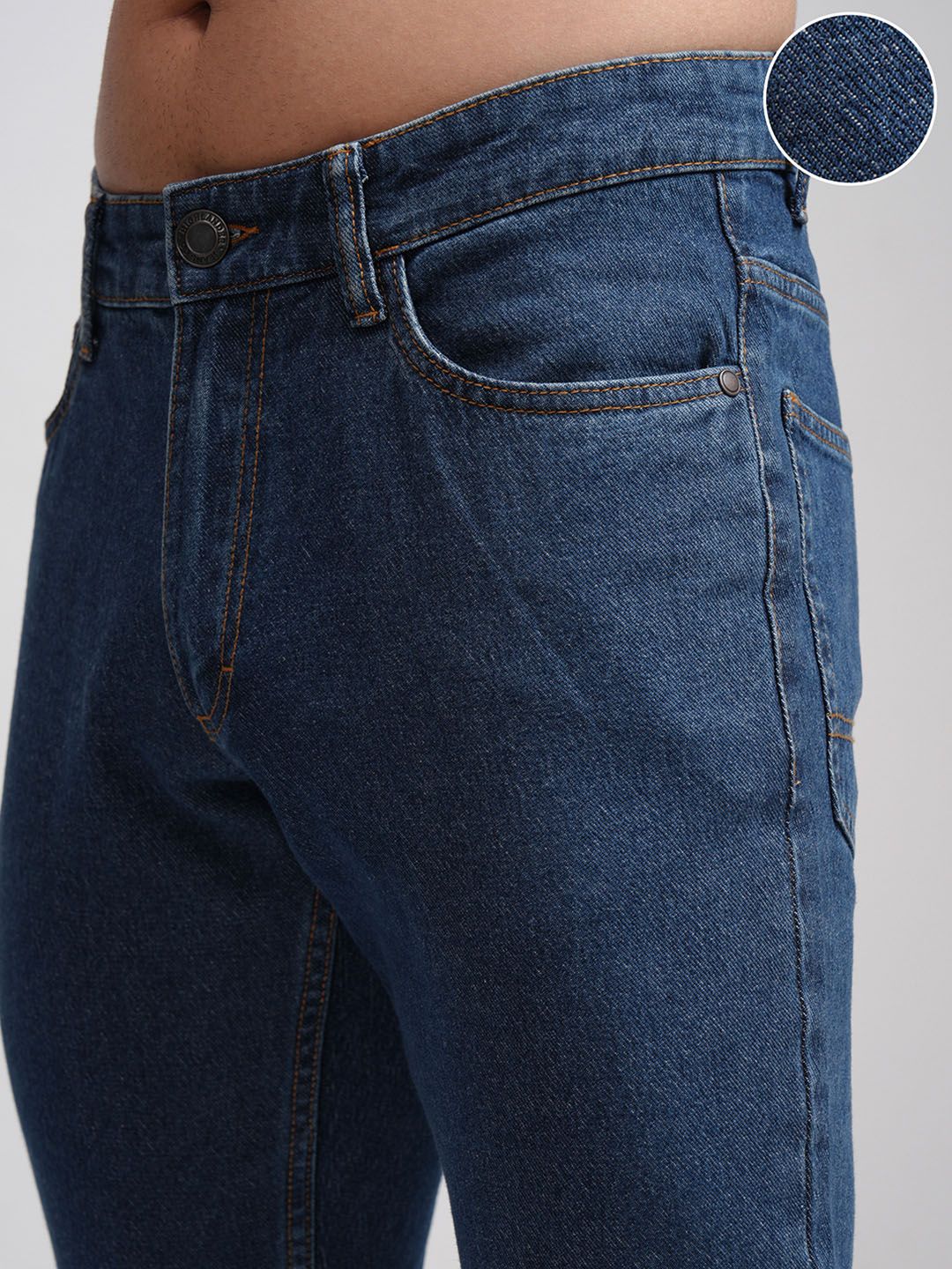 HIGHLANDER Men Blue Straight Fit Clean Look Stretchable Jeans